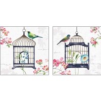 Framed 'Dogwood Garden 2 Piece Art Print Set' border=