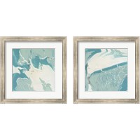 Framed Marbled Aqua 2 Piece Framed Art Print Set