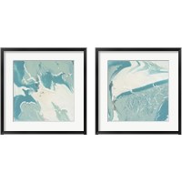 Framed Marbled Aqua 2 Piece Framed Art Print Set