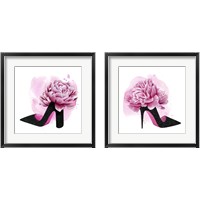 Framed 'Flower Heel 2 Piece Framed Art Print Set' border=