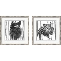 Framed 'Still Cat 2 Piece Framed Art Print Set' border=
