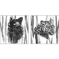 Framed 'Still Cat 2 Piece Art Print Set' border=