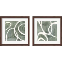 Framed 'Moss Swirl 2 Piece Framed Art Print Set' border=