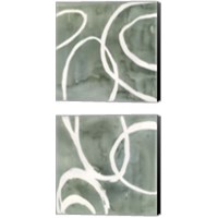Framed 'Moss Swirl 2 Piece Canvas Print Set' border=