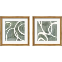 Framed 'Moss Swirl 2 Piece Framed Art Print Set' border=