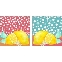 Framed 'Lemon Inspiration 2 Piece Art Print Set' border=