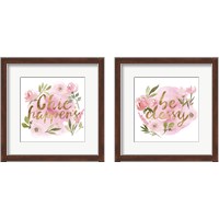 Framed Pink Blooms 2 Piece Framed Art Print Set