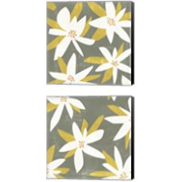 Framed White Petals 2 Piece Canvas Print Set