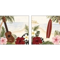 Framed 'Aloha 2 Piece Art Print Set' border=
