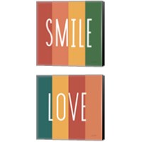 Framed 'Love & Smile 2 Piece Canvas Print Set' border=