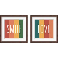 Framed 'Love & Smile 2 Piece Framed Art Print Set' border=