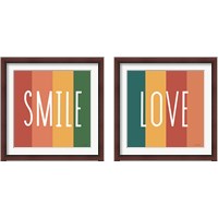 Framed 'Love & Smile 2 Piece Framed Art Print Set' border=