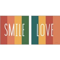 Framed 'Love & Smile 2 Piece Art Print Set' border=