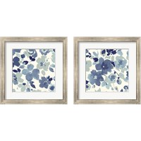 Framed Soft Blue Florals 2 Piece Framed Art Print Set
