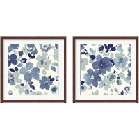 Framed Soft Blue Florals 2 Piece Framed Art Print Set