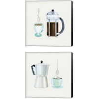 Framed 'Coffee Break Tan 2 Piece Canvas Print Set' border=