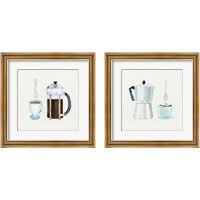Framed 'Coffee Break Tan 2 Piece Framed Art Print Set' border=