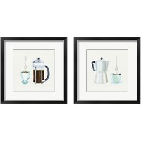 Framed 'Coffee Break Tan 2 Piece Framed Art Print Set' border=