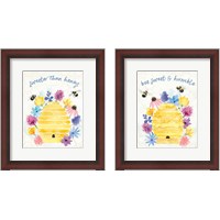 Framed 'Bee Harmony 2 Piece Framed Art Print Set' border=