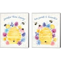 Framed 'Bee Harmony 2 Piece Canvas Print Set' border=