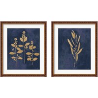 Framed 'Botanical Study Gold Navy2 Piece Framed Art Print Set' border=