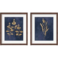 Framed 'Botanical Study Gold Navy2 Piece Framed Art Print Set' border=