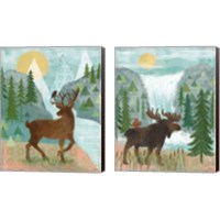 Framed 'Woodland Forest 2 Piece Canvas Print Set' border=