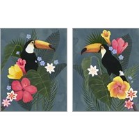 Framed 'Tropical Wilderness 2 Piece Art Print Set' border=