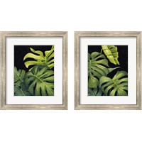 Framed 'Night Monsteras 2 Piece Framed Art Print Set' border=