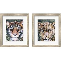 Framed 'Jungle Cat 2 Piece Framed Art Print Set' border=