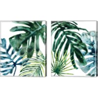 Framed 'Tropical Leaf Medley 2 Piece Canvas Print Set' border=