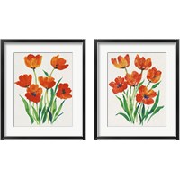 Framed Red Tulips in Bloom 2 Piece Framed Art Print Set
