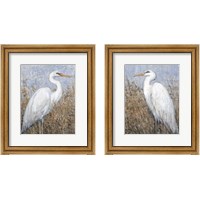 Framed White Heron 2 Piece Framed Art Print Set