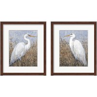 Framed White Heron 2 Piece Framed Art Print Set