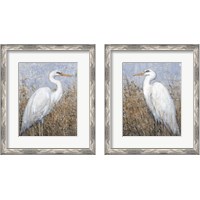 Framed White Heron 2 Piece Framed Art Print Set