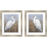 Framed White Heron 2 Piece Framed Art Print Set