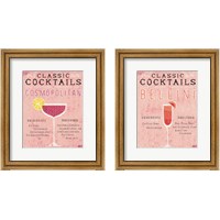 Framed Classic Cocktails Bellini Pink 2 Piece Framed Art Print Set