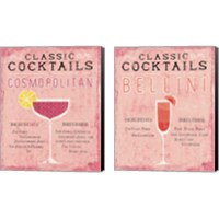 Framed Classic Cocktails Bellini Pink 2 Piece Canvas Print Set