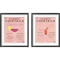Framed 'Classic Cocktails Bellini Pink 2 Piece Framed Art Print Set' border=