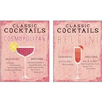 Framed Classic Cocktails Bellini Pink 2 Piece Art Print Set