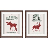 Framed 'Floursack Reindeer Feed 2 Piece Framed Art Print Set' border=