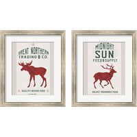 Framed 'Floursack Reindeer Feed 2 Piece Framed Art Print Set' border=