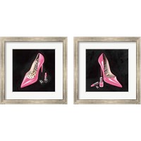 Framed 'Pink Shoe 2 Piece Framed Art Print Set' border=