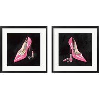 Framed 'Pink Shoe 2 Piece Framed Art Print Set' border=