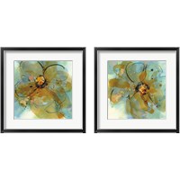 Framed 'Amber and Leaf 2 Piece Framed Art Print Set' border=