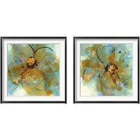 Framed 'Amber and Leaf 2 Piece Framed Art Print Set' border=