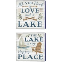 Framed 'Lakeside Retreat 2 Piece Canvas Print Set' border=