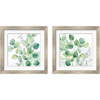 Framed 'Eucalyptus Leaves 2 Piece Framed Art Print Set' border=