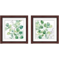 Framed 'Eucalyptus Leaves 2 Piece Framed Art Print Set' border=