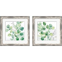 Framed 'Eucalyptus Leaves 2 Piece Framed Art Print Set' border=